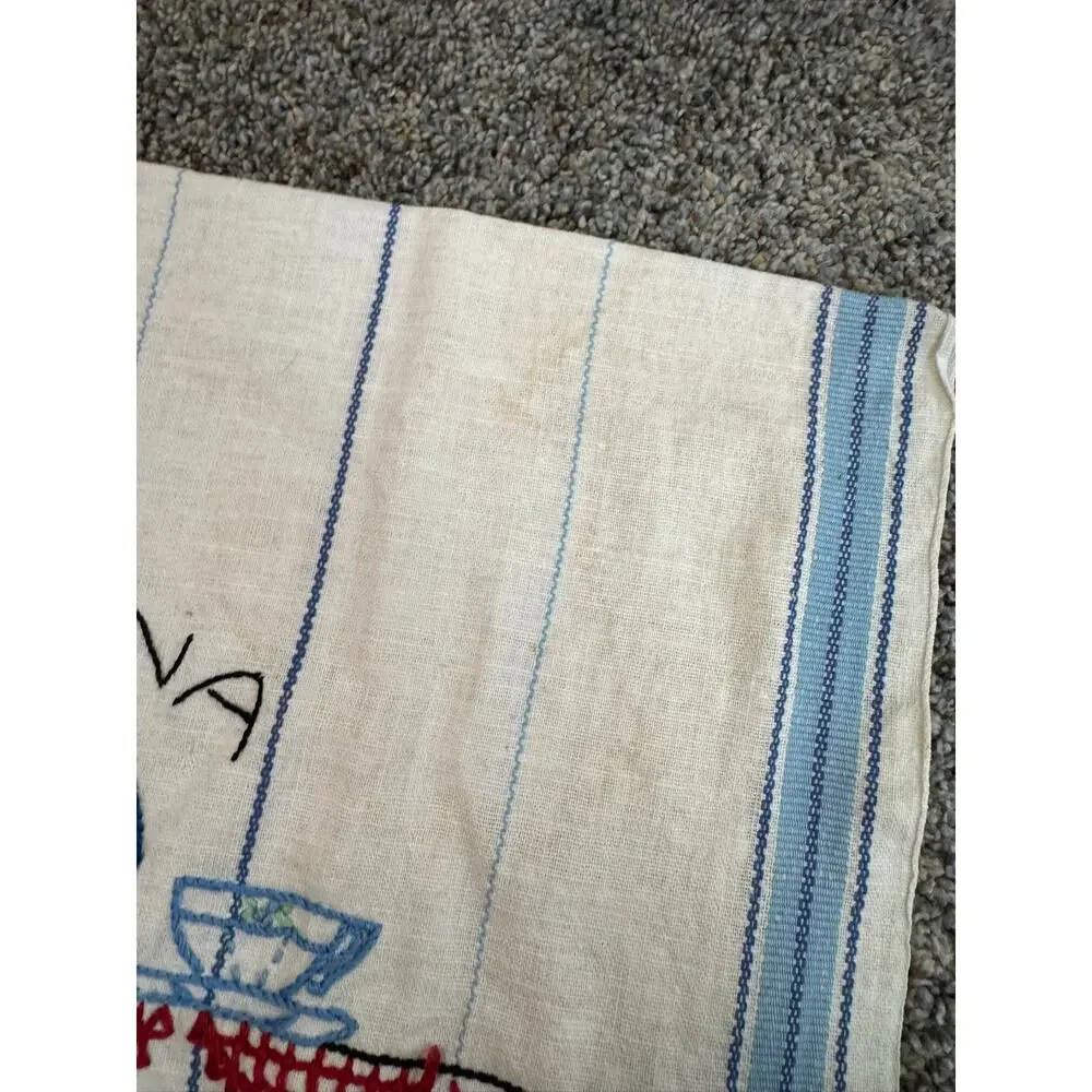 Vintage Hand Embroidered China Tea Towel Approx 20